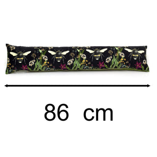 Midnight Garden Bee Draught Excluder | Floral Bee Draft Excluder For Doors 88cm