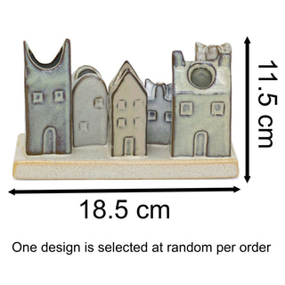 Mini Ceramic House Bud Vases | Rustic Flower Pots Glazed Posy Vases on Plinth