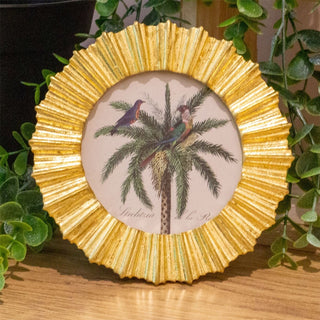 Mini Sunburst Photo Frame | Gold Resin Vintage Style picture frame - 10x12cm