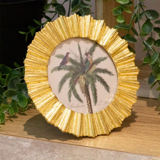 Mini Sunburst Photo Frame | Gold Resin Vintage Style picture frame - 10x12cm