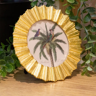 Mini Sunburst Photo Frame | Gold Resin Vintage Style picture frame - 10x12cm