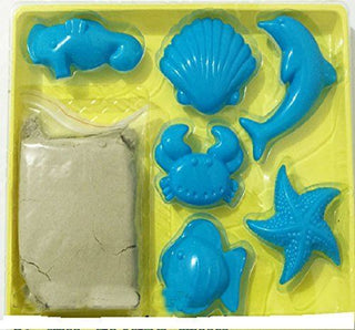 Moving Sand Play Dough Set - With 500G Magic Motion Sand And 6 Sealife Moulds