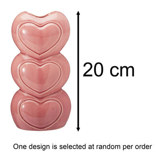 Multi Heart Vase | Decorative Stacked Hearts Ceramic Flower Vase - 20cm