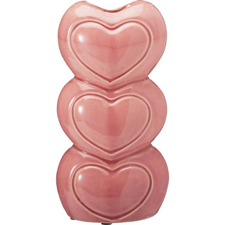 Multi Heart Vase | Decorative Stacked Hearts Ceramic Flower Vase - 20cm