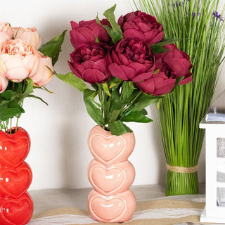 Multi Heart Vase | Decorative Stacked Hearts Ceramic Flower Vase - 20cm