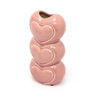 Multi Heart Vase | Decorative Stacked Hearts Ceramic Flower Vase - 20cm