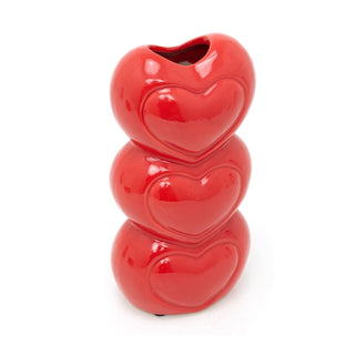 Multi Heart Vase | Decorative Stacked Hearts Ceramic Flower Vase - 20cm