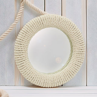 Natural Rope Wall Mirror | Round Nautical Wall Mounted Rope Mirror - 30cm