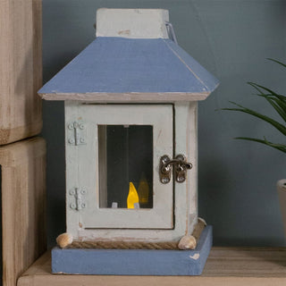 Nautical Wooden Tea Light Candle Lantern With Handle - Tealight Candle Holder