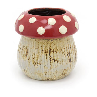 Novelty Ceramic Toadstool Garden Planter | Mushroom Planters Indoor Flower Pots | Fairy Garden Plant Pot