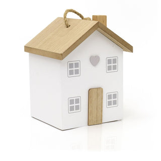 Novelty Wooden House Shaped Door Stop | Contemporary Decorative Wood Block Home Doorstop | Cottage Door Stopper