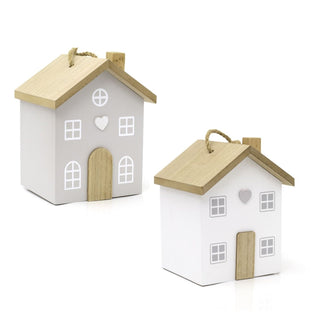 Novelty Wooden House Shaped Door Stop | Contemporary Decorative Wood Block Home Doorstop | Cottage Door Stopper