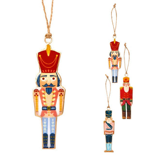 Nutcracker Christmas Bauble | Vintage Metal Soldier Tree Ornament with Twine
