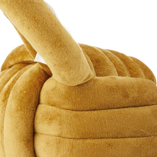 Ochre Fabric Nautical Knot Doorstop | Coastal Monkey's Fist Door Stop - 14cm