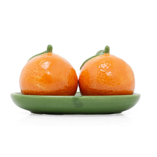 Orange Salt & Pepper Shakers | Fruit Shaped Salt and Pepper Pots with Tray