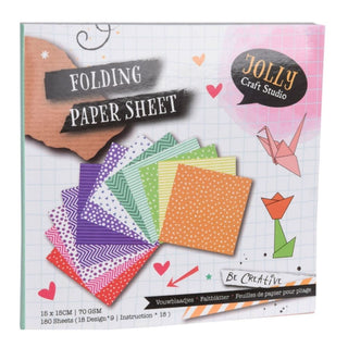 Origami Paper Pad with 180 Sheets | 18 Designs & Easy Folding Instructions