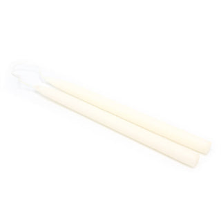 Pair of Tapered Dinner Candles | 2 Traditional Hand - dipped Taper Candles 30cm - White