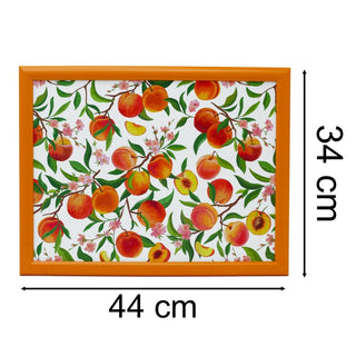 Peaches Lap Tray with Cushion | Bean Bag Cushioned Tray for Eating - 44x34cm