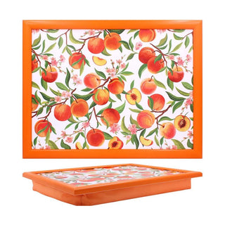 Peaches Lap Tray with Cushion | Bean Bag Cushioned Tray for Eating - 44x34cm