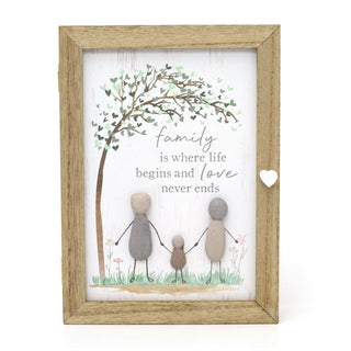 Pebble Family Key Box | Shabby Chic Wooden Key Cabinet Key Holder - 19x26cm