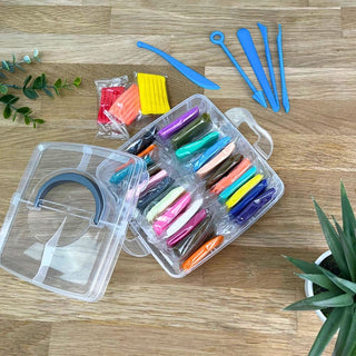 Polymer Clay Kit with 26 Colours & Tools | Soft Oven Bake Clay Set in Box