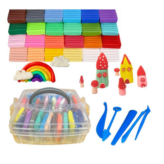 Polymer Clay Kit with 26 Colours & Tools | Soft Oven Bake Clay Set in Box