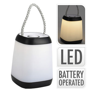 Portable LED Table Lamp with Handle | Battery Powered Outdoor Lantern - 12x9cm