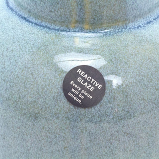 Reactive Blue Glaze Short Neck Bottle Vase | Ceramic Bottle Flower Vase - 24cm