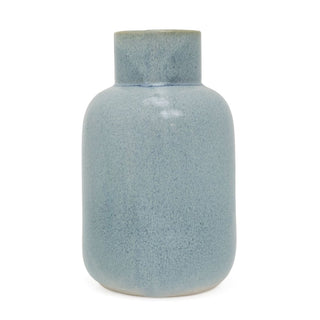 Reactive Blue Glaze Short Neck Bottle Vase | Ceramic Bottle Flower Vase - 24cm