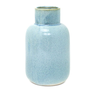 Reactive Blue Glaze Short Neck Bottle Vase | Ceramic Bottle Flower Vase - 24cm