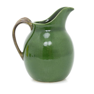 Reactive Glaze Olive Jug | Large Green Ceramic Serving Pitcher & Vase - 20cm