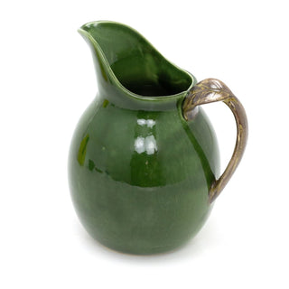 Reactive Glaze Olive Jug | Large Green Ceramic Serving Pitcher & Vase - 20cm