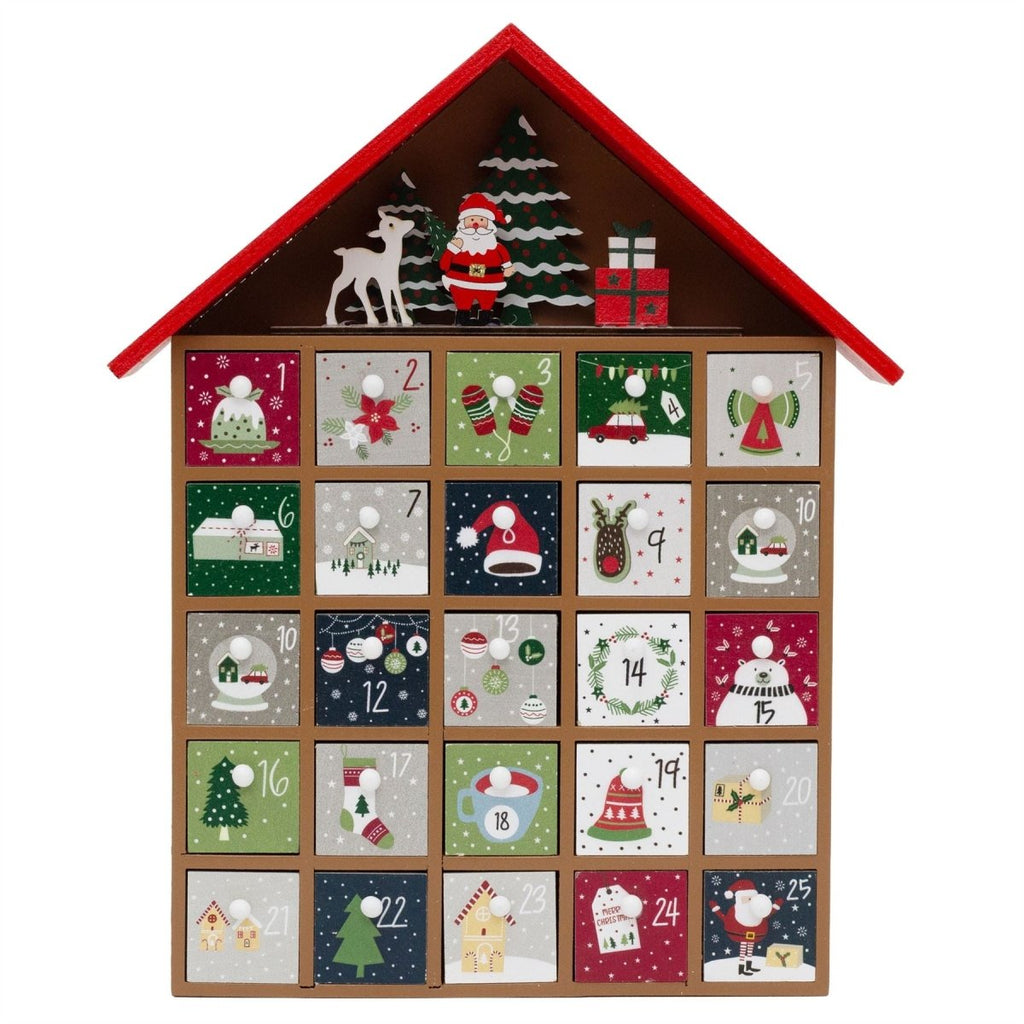 Red House Christmas Advent Calendar | Wooden Fill Your Own Advent Cale ...