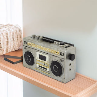 Retro Radio Money Box | Vintage - Inspired Resin Boombox Radio Piggy Bank - 20cm