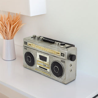 Retro Radio Money Box | Vintage - Inspired Resin Boombox Radio Piggy Bank - 20cm