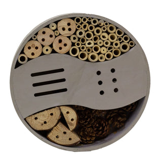 Round Wooden Insect Hotel | Bee & Bug House Natural Habitat for Garden Insects