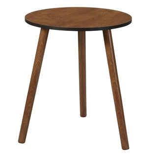 Round Wooden Side Table | Dark Wood Pedestal Accent Sofa Table - 40x41cm