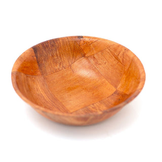 Round Wooden Woven Bowl | Kitchen Bowl Rustic Wooden Serving Bowl - 15cm