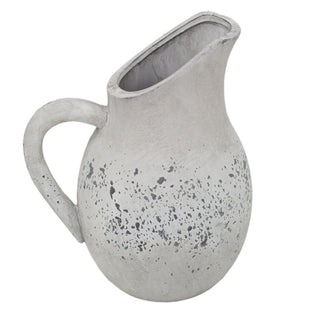 Rustic Stone - Effect Jug | Handcrafted Dried Flower Vase with Handle - 26cm