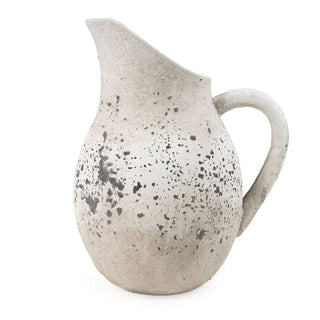 Rustic Stone - Effect Jug | Handcrafted Dried Flower Vase with Handle - 26cm