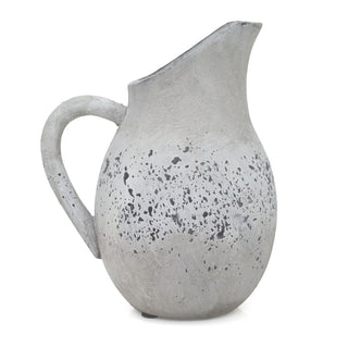 Rustic Stone - Effect Jug | Handcrafted Dried Flower Vase with Handle - 26cm