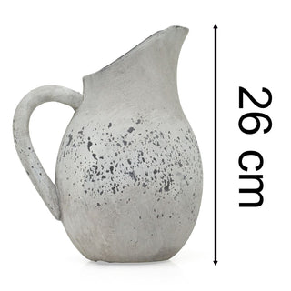 Rustic Stone - Effect Jug | Handcrafted Dried Flower Vase with Handle - 26cm