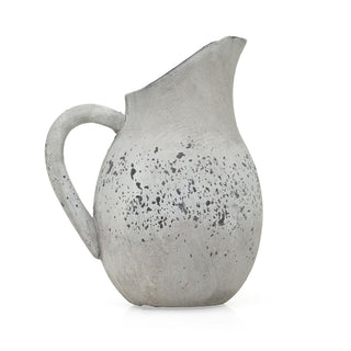 Rustic Stone - Effect Jug | Handcrafted Dried Flower Vase with Handle - 26cm