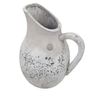 Rustic Stone - Effect Jug | Handcrafted Dried Flower Vase with Handle - 26cm