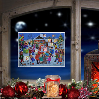 Santa at the Christmas Market Christmas Advent Calendar | Door Advent Calendar