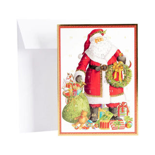 Santa Claus Advent Calendar Card with Envelope | Christmas Advent Calendar