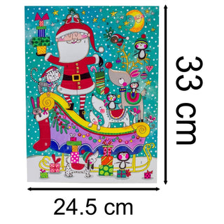 Santa Sleigh Animals Christmas Advent Calendar | Children's Traditional Calendar