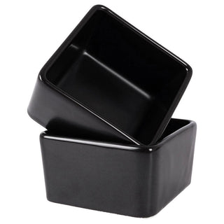 Set of 2 Black Ceramic Dip Bowls | 2 - Piece Set for Snacks, Sauces & Appetisers