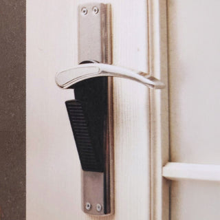 Set of 2 Door Stop Wedges | Black Doorstops with Hook for Home or Office Use