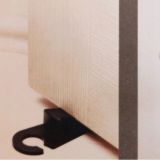 Set of 2 Door Stop Wedges | Black Doorstops with Hook for Home or Office Use